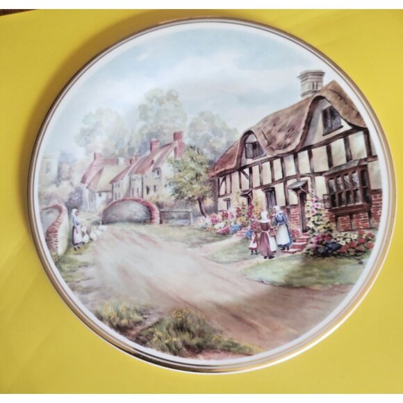 Fenton Bone China England Cabinet Plate 10 1/2 Poppleton Passing the time of day - Picture 1 of 10